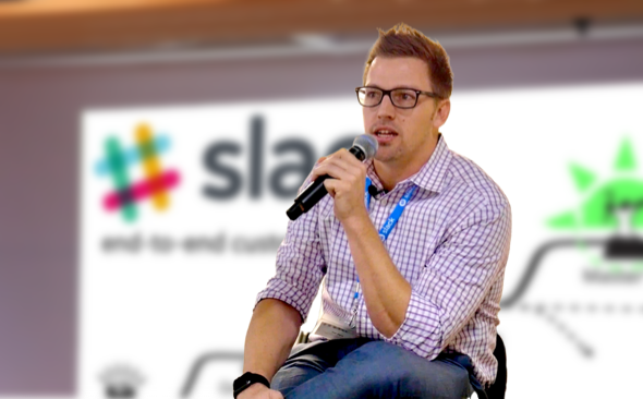 Joe Rare speaking at Slack