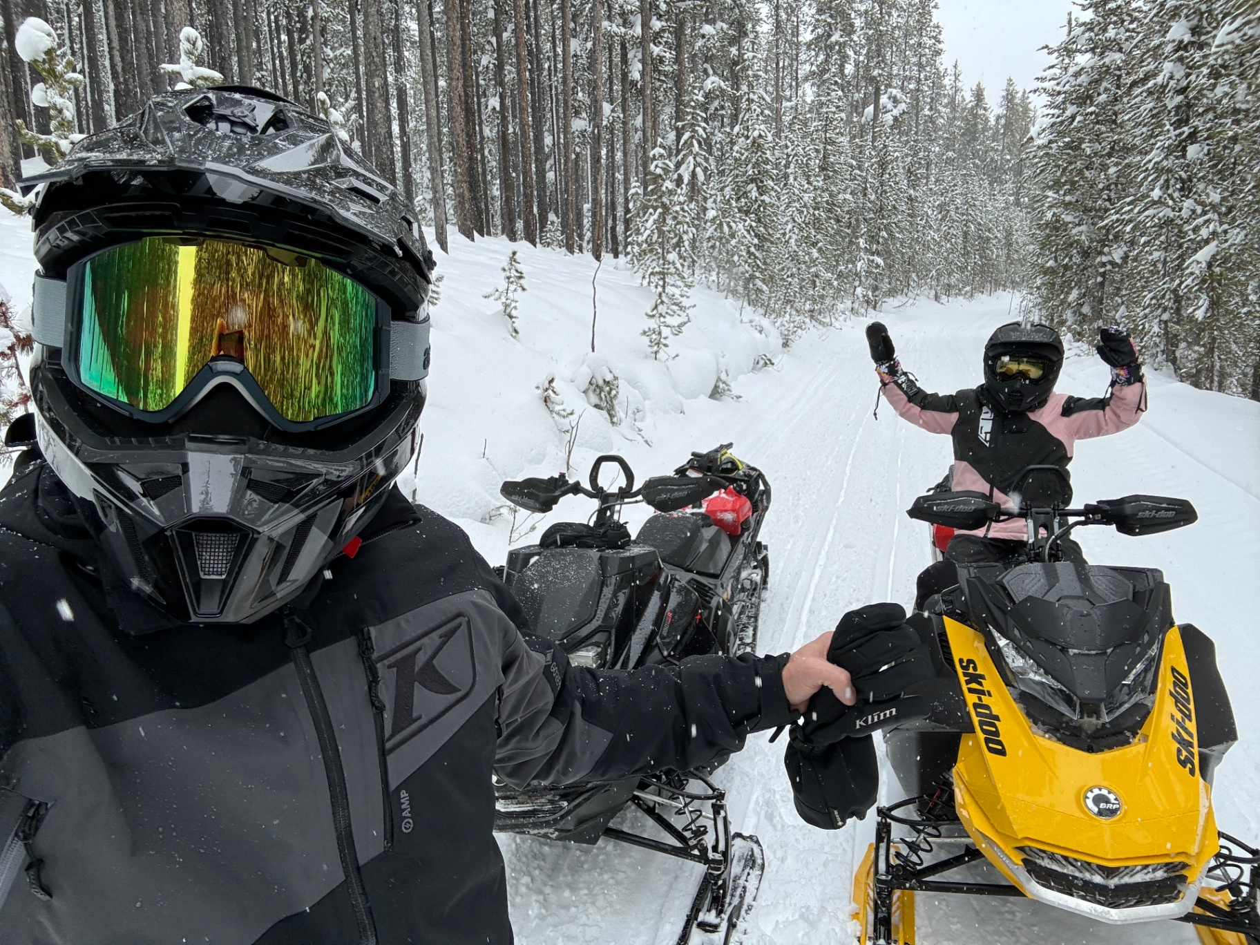 Joe Rare snowmobiling in Montana